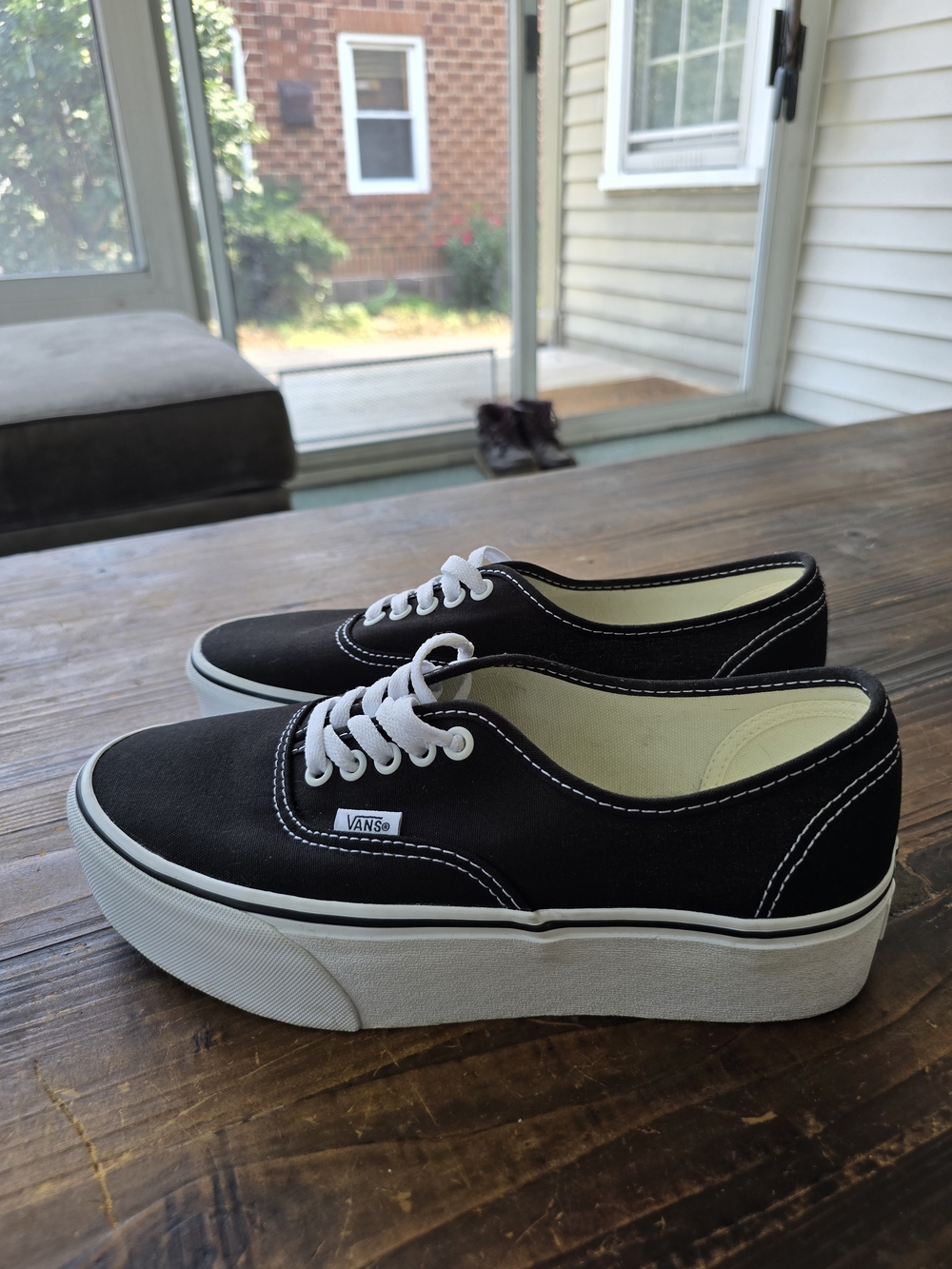 Vans Black Classic Platform Canvas Sneakers - Women's